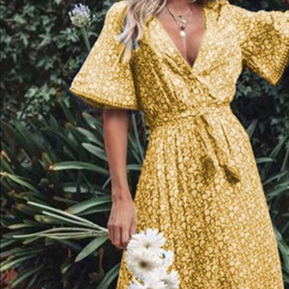 Yellow maxi dress